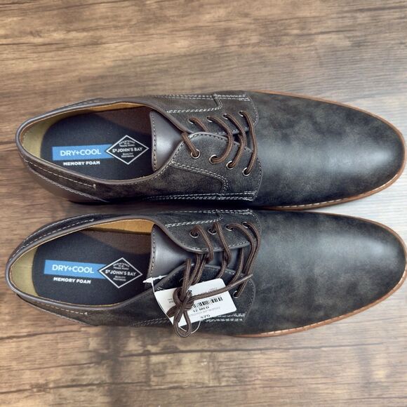 St. John's Bay Oliver Oxford Men's Dress Gray Shoes Size 12 M NWT (No Box) - Picture 2 of 9